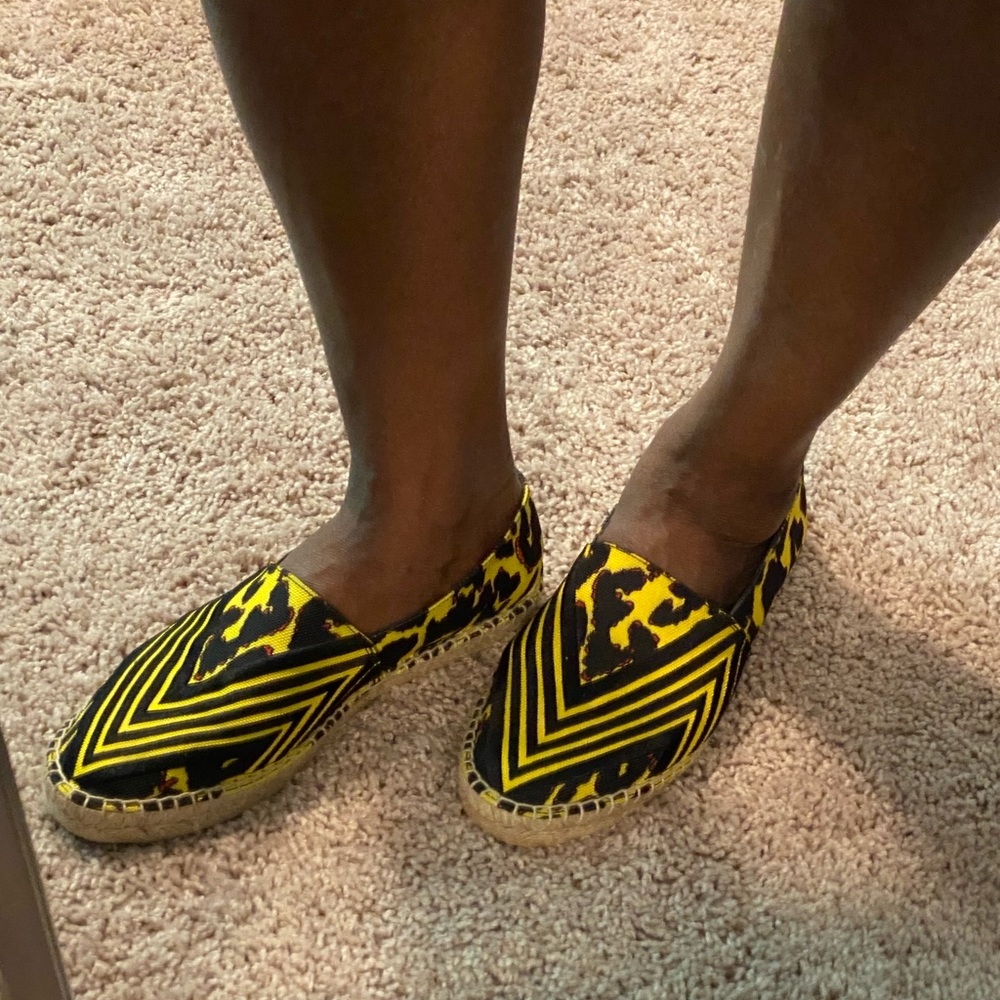 Black and yellow Maje espadrilles